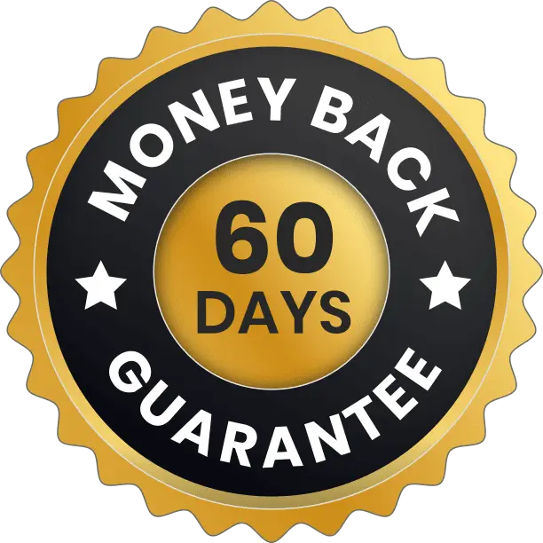Manergy 60 day 100 percent money back guarantee promise badge