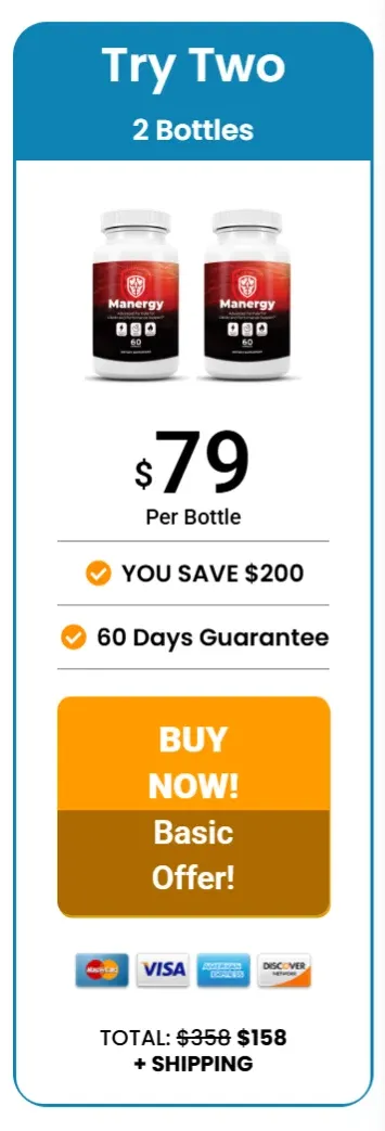 Manergy 2 bottle package 60 day supply starter offer