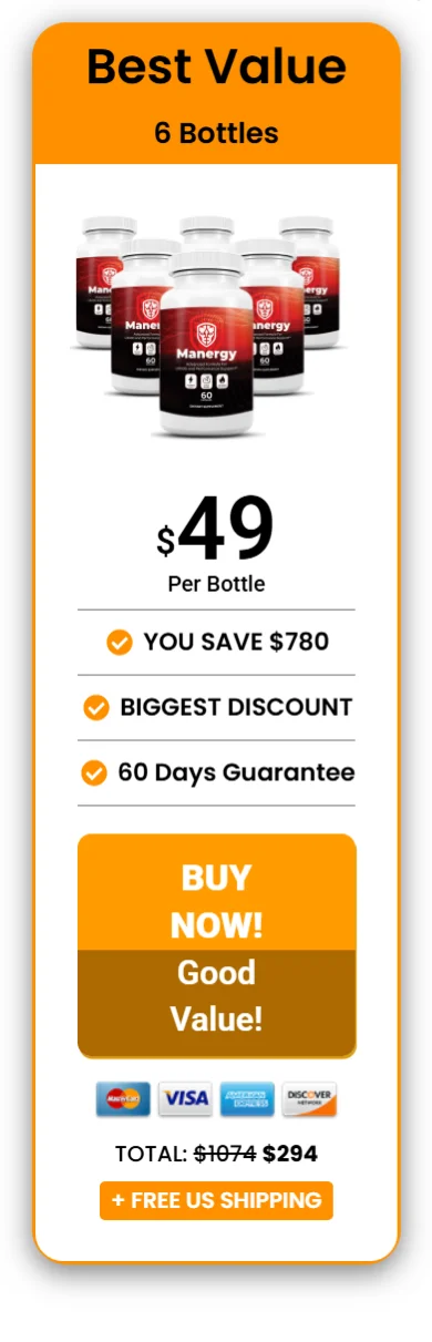 Manergy 6 bottle bundle 180 day supply lowest per-bottle price