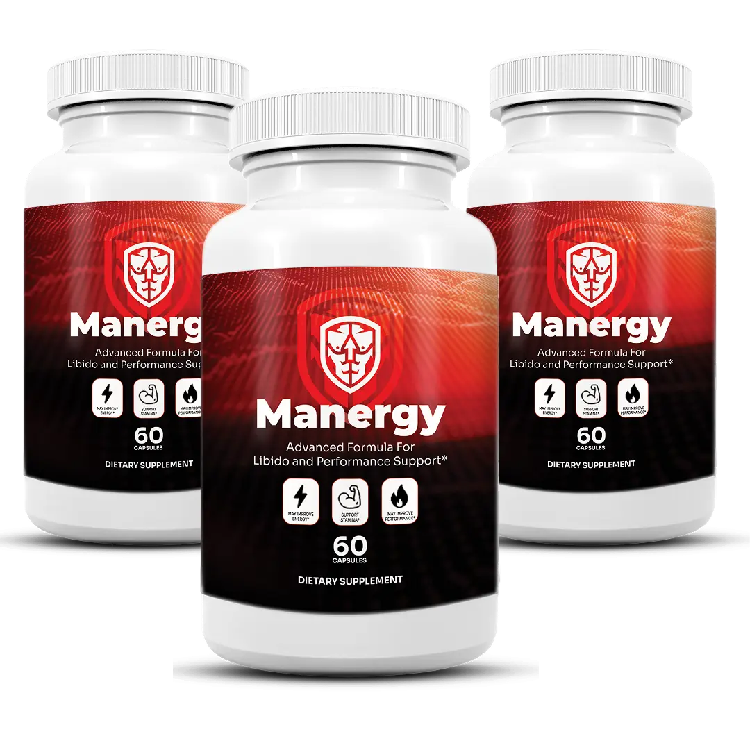 Manergy natural male vitality gummy bottle featured product view